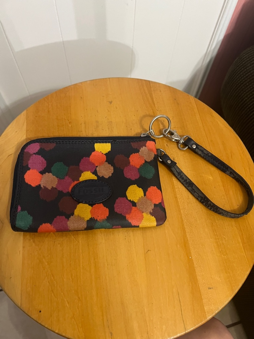 Fossil Multicolor Dot Wristlet on Navy